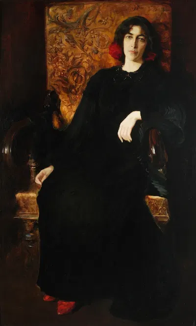 Portrait of Julia Stabrowska née Janiszewska, artist’s wife by Kazimierz Stabrowski — digital art print download