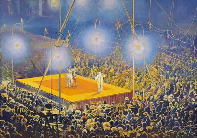 Клоуны на арене цирка 'Итальянская комедия' by Леон Камир-Кауфман, 1920 — digital art print download
