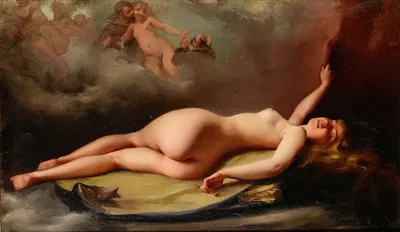 Reclining nude by Luis Ricardo Falero, 1879 — digital art print download