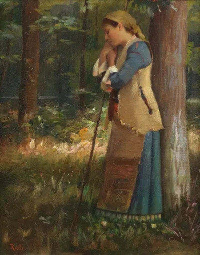 Отдыхающая пастушка by Теодорос Ралли — digital art print download