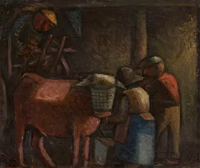 В сарае by Вацлав Вансович, 1932 — digital art print download