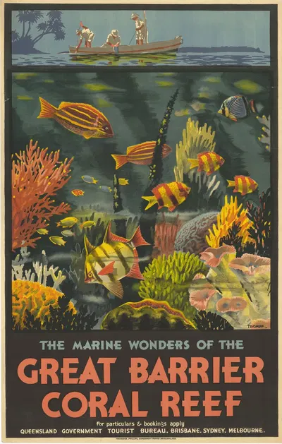 The Marine Wonders of the Great Barrier Coral Reef by Percy Trompf, 1933 — digital art print download