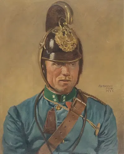 Портрет драгонера by Александр Пок, 1911 — digital art print download