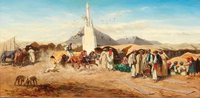 Рыночный день в венгерской деревне by Александр фон Бенса — digital art print download