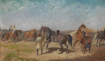 Североафриканский лагерь всадников by Александр фон Бенса — digital art print download