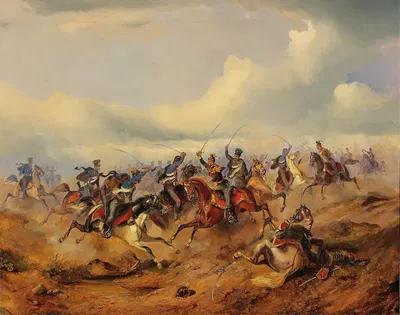 Сцена из Венгерской революции Уланов by Александр фон Бенса — digital art print download