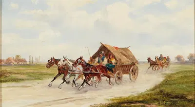 Партия на загородной дороге by Альфред Штайнакер — digital art print download