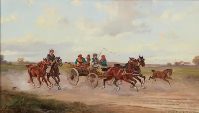 Венгерская рыночная повозка by Альфред Штайнакер — digital art print download