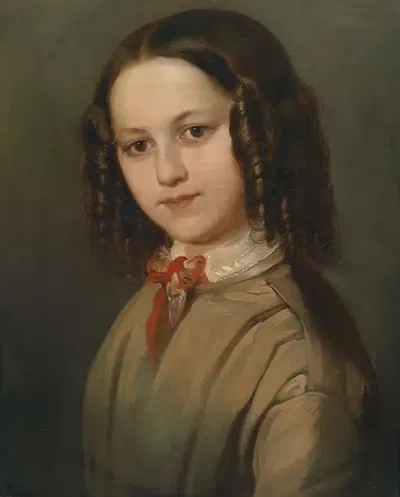 Kinderbildnis Melanie Deinhardstein by Anton Romako — digital art print download
