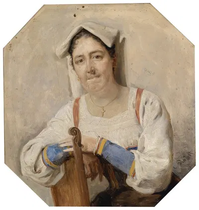 Портрет итальянки by Карл Пробст, c1890 — digital art print download