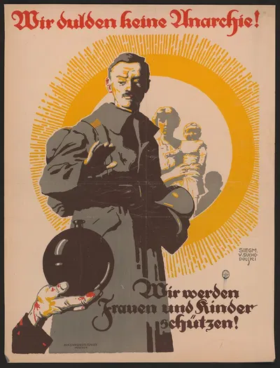 Wir dulden keine Anarchie! by Siegmund von Suchodolski, 1919 — digital art print download