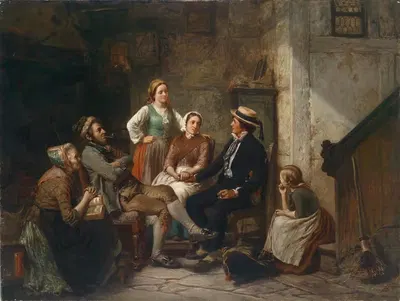 Возвращение молодого моряка by Карл Вильгельм Хюбнер, 1859 — digital art print download