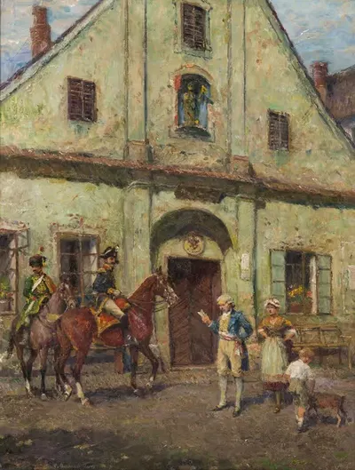 Перед ратушей в Одерберге by Эмануэль Бахрах-Баре — digital art print download