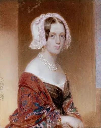 Портрет молодой женщины by Эмануэль Томас Петер, 1847 — digital art print download