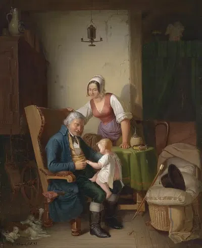 Радость дедушки by Эмиль Бах, 1883 — digital art print download