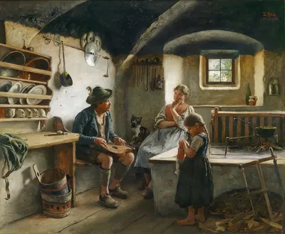 Der Zitherspieler by Emil Rau, 1890 — digital art print download