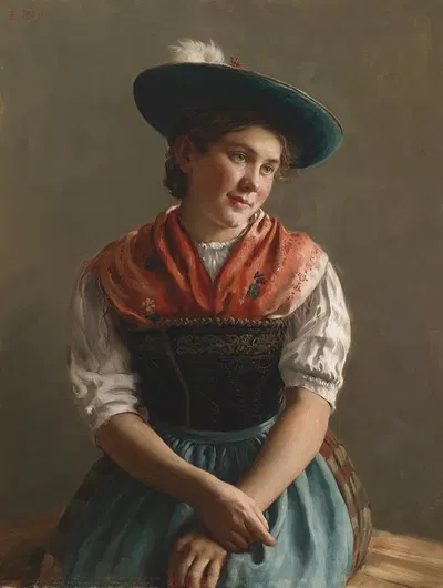 Dirndl in Sonntagstracht by Emil Rau — digital art print download