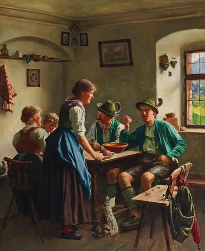 A farmhouse parlour by Emil Rau — digital art print download
