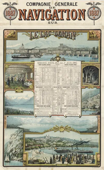 Compagnie générale de navigation sur le lac Léman by Винсент Блаттер, 1887 — digital art print download