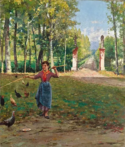 Вход в виллу Камерини by Фаусто Зонаро, 1886 — digital art print download