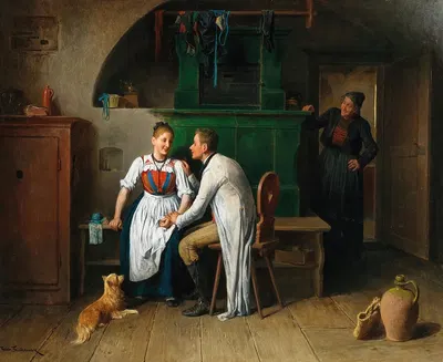 Stelldichein in der Stube by Friedrich Friedländer — digital art print download