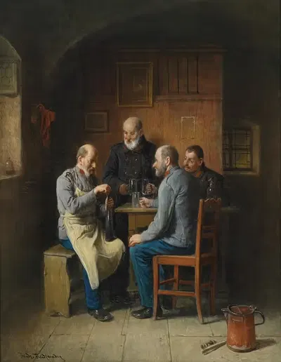 Umtrunk der Veteranen by Friedrich Friedländer — digital art print download
