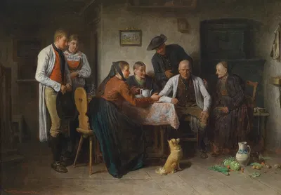 von Mahlheim Besuch des Brautwerbers by Friedrich Friedländer, 1882 — digital art print download