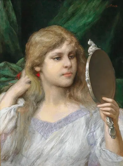 The Mirror by Gabriel von Max — digital art print download