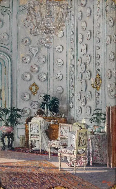 Графиня Гизела Кински в фарфоровой комнате by Генрих Томек, 1909 — digital art print download
