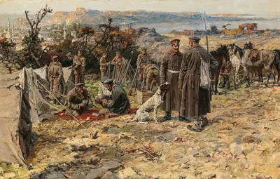Бивак первого кавалерийского полка София на заливе Сарос by Ярослав Вешин, 1914 — digital art print download