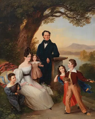 Барон Черрини с семьей by Иоганн Фишбах, 1832 — digital art print download