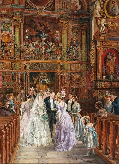 Glückwünsche nach der Hochzeit by Johann Hamza — digital art print download
