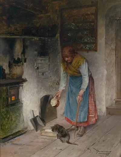 Milch für das Kätzchen by Johann Hamza — digital art print download