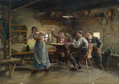 Musikalische Unterhaltung auf der Alm by Johann Hamza — digital art print download