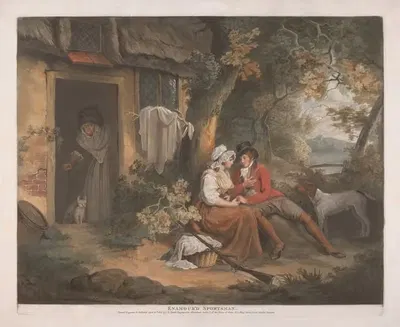 Shooting; Enamour'd Sportsman by John Raphael Smith, 1801 — digital art print download