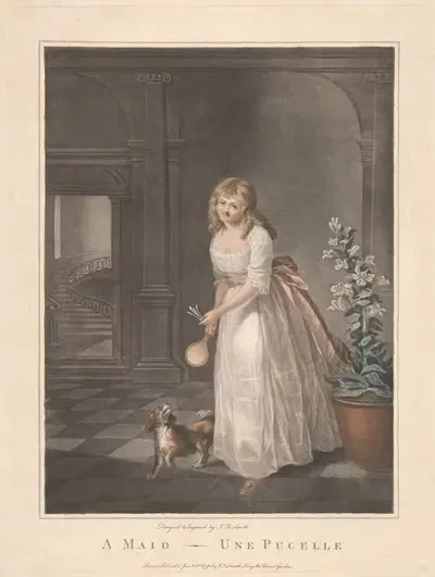 A Maid – Une Pucelle by John Raphael Smith, 1791 — digital art print download