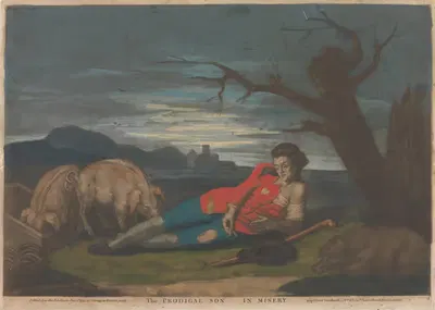 The Prodigal Son in Misery by John Raphael Smith, c. 1775 — digital art print download