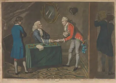 The Prodigal Son Recieves His Patrimony by John Raphael Smith, c. 1775 — digital art print download