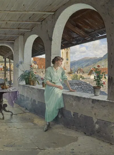 Blick über die Dächer by Josef Kinzel — digital art print download