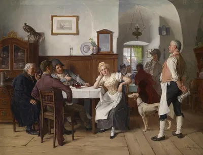Im Wirtshaus by Josef Kinzel, 1900 — digital art print download