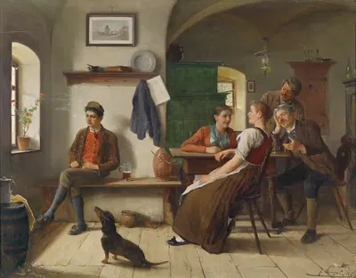 In der Bauernstube by Josef Kinzel, 1897 — digital art print download