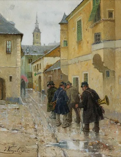 Wachau, Musicians Returning Home by Josef Kinzel — digital art print download