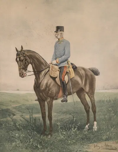 Император Франц Иосиф на коне by Юлий фон Блаас, c1900 — digital art print download