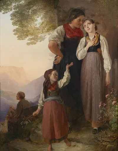 Прощание by Людвиг Кнаус, 1876 — digital art print download