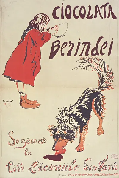 Ciocolata Berindei. Segaseste la lete lacaniile Sin Tara affiche by Amédée Joyau, 1907 — digital art print download