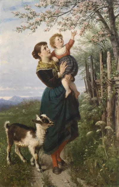 Die Kirschblüten by Rudolf Epp, 1885 — digital art print download