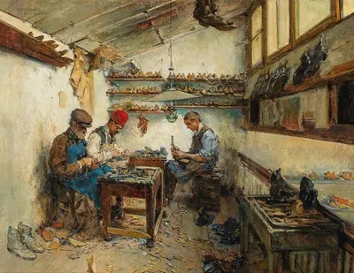 Обувная мастерская by Теодор Йозеф Этофер, 1914 — digital art print download