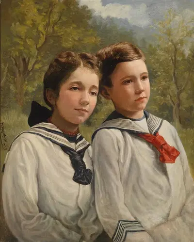 Geschwister by Theodor Mayerhofer, 1914 — digital art print download
