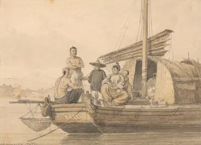 Рыбаки на джонке by Уильям Александр, 1793 — digital art print download