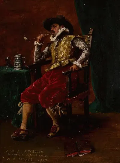 Рыцарь с трубкой by Адольф-Александр Лесрель, 1887 — digital art print download